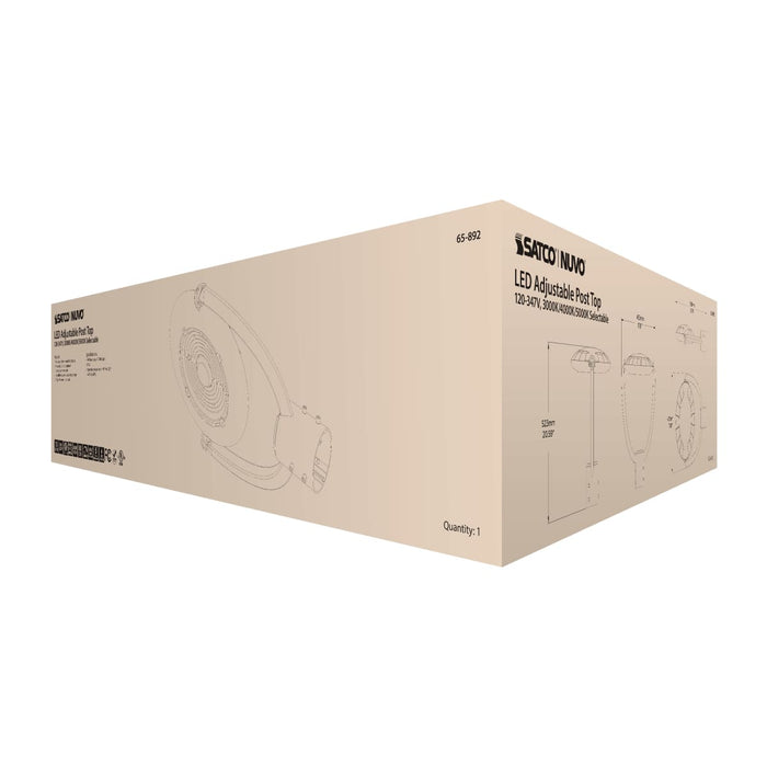 Post Top Nuvo 65-892 75 Watt Adjustable Post Top LED - CCT Selectable - 120-347 Volt - Bronze Finish Nuvo