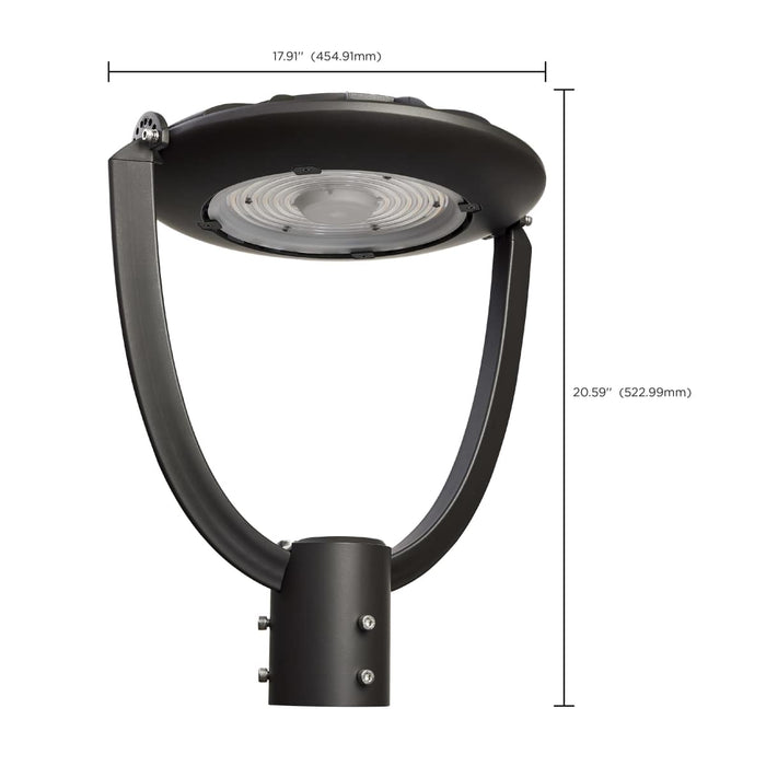 Post Top Nuvo 65-893 100 Watt Adjustable Post Top LED - CCT Selectable - 120-347 Volt - Bronze Finish Nuvo