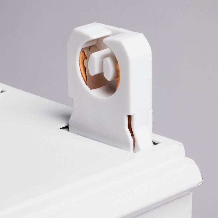 Strip Light Nuvo 65-912 4 Foot - Dual T8 Lamp Ready Fixture Channel - Empty Body Fixture - Complete Lamp Wiring Guide Available - White Finish Nuvo