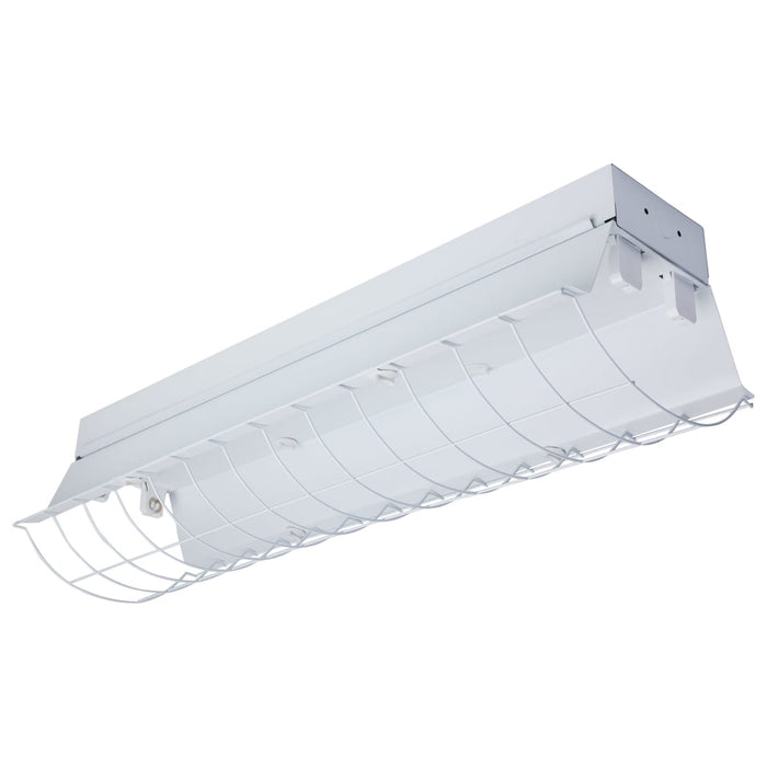 Strip Light Nuvo 65-912 4 Foot - Dual T8 Lamp Ready Fixture Channel - Empty Body Fixture - Complete Lamp Wiring Guide Available - White Finish Nuvo
