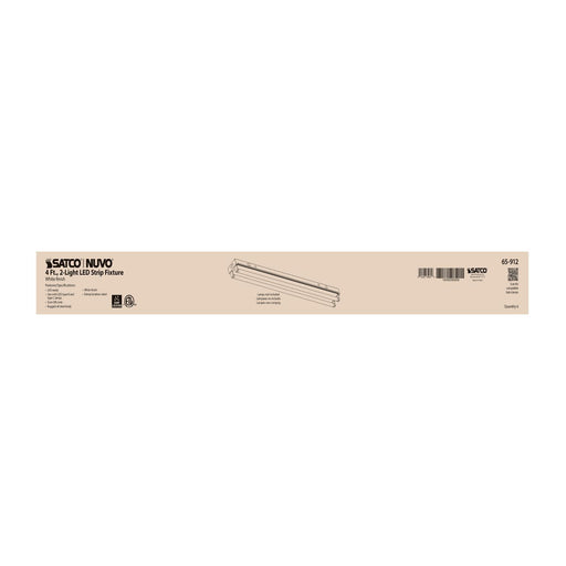 Strip Light Nuvo 65-912 4 Foot - Dual T8 Lamp Ready Fixture Channel - Empty Body Fixture - Complete Lamp Wiring Guide Available - White Finish Nuvo