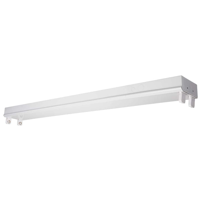Strip Light Nuvo 65-912 4 Foot - Dual T8 Lamp Ready Fixture Channel - Empty Body Fixture - Complete Lamp Wiring Guide Available - White Finish Nuvo