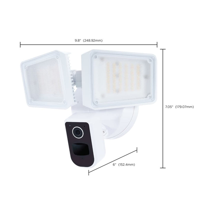 Security Camera Nuvo 65-920 36 Watt Rectangular Outdoor SMART Security Light with Camera - Starfish Enabled - Tunable White - White Finish Nuvo