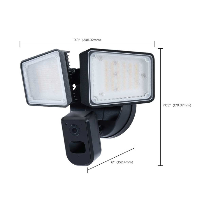 Security Camera Nuvo 65-921 36 Watt Rectangular Outdoor SMART Security Light with Camera - Starfish Enabled - Tunable White - Black Finish Nuvo