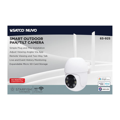 Security Camera Nuvo 65-925 Starfish - SMART Outdoor Pan & Tilt Camera - White Finish Nuvo