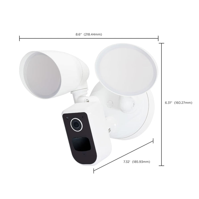 Security Camera Nuvo 65-930 20 Watt Bullet Outdoor SMART Security Light with Camera - Starfish Enabled - 3K/4K/5K CCT Selectable - White Finish Nuvo