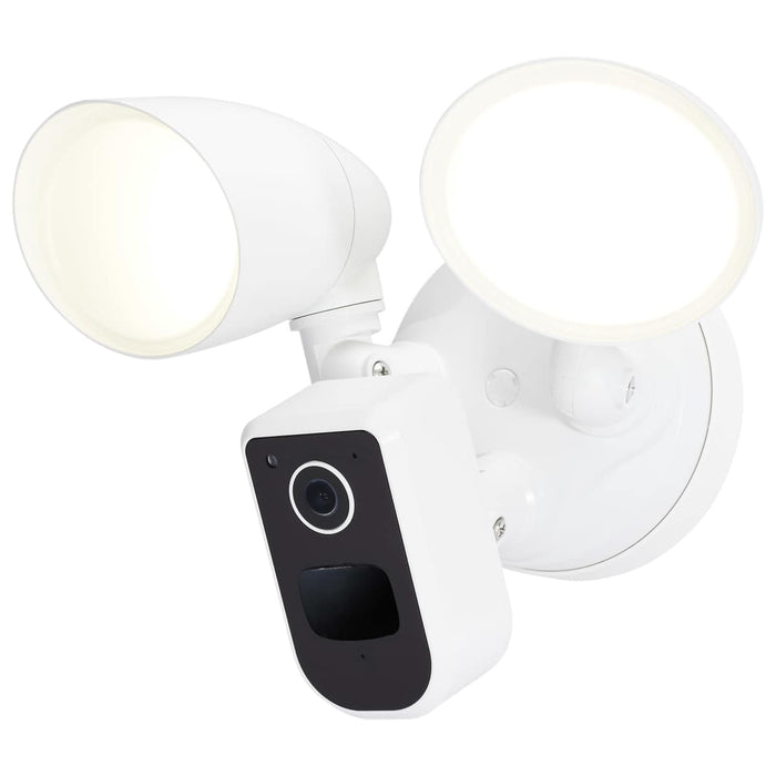 Security Camera Nuvo 65-930 20 Watt Bullet Outdoor SMART Security Light with Camera - Starfish Enabled - 3K/4K/5K CCT Selectable - White Finish Nuvo