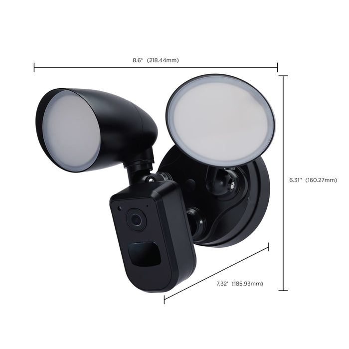 Security Camera Nuvo 65-931 20 Watt Bullet Outdoor SMART Security Light with Camera - Starfish Enabled - 3K/4K/5K CCT Selectable - Black Finish Nuvo