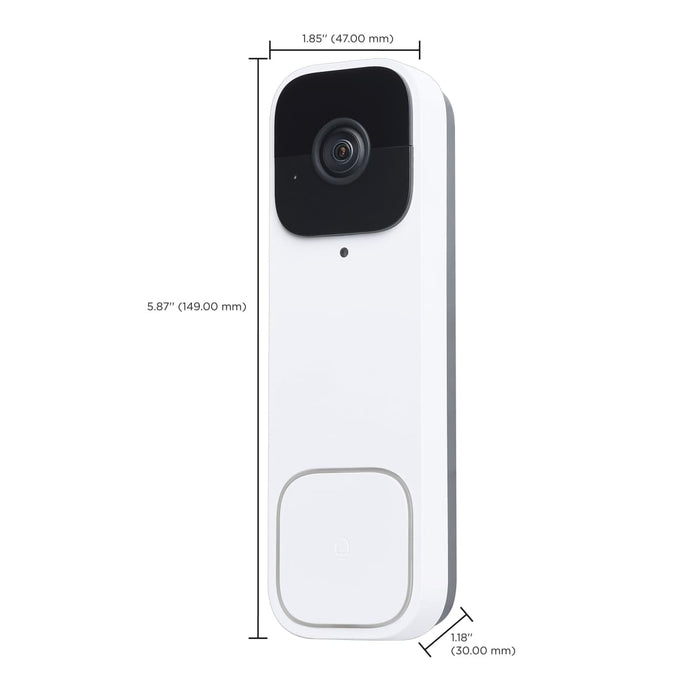 Security Camera Nuvo 65-933 Starfish - Smart Doorbell Security Camera Wired - White Doorbell With White Chime - White Finish Nuvo