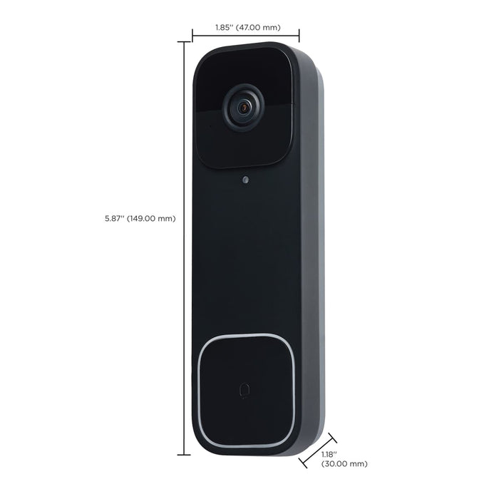 Security Camera Nuvo 65-934 Starfish - Smart Doorbell Security Camera Wired - Black Doorbell With Black Chime Nuvo