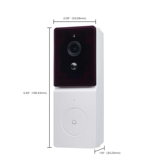 Security Camera Nuvo 65-935 Starfish - SMART Doorbell Security Camera - White Doorbell with White Chime - White Finish Nuvo