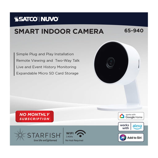 Security Camera Nuvo 65-940 Starfish - SMART Indoor Security Camera - White Finish Nuvo