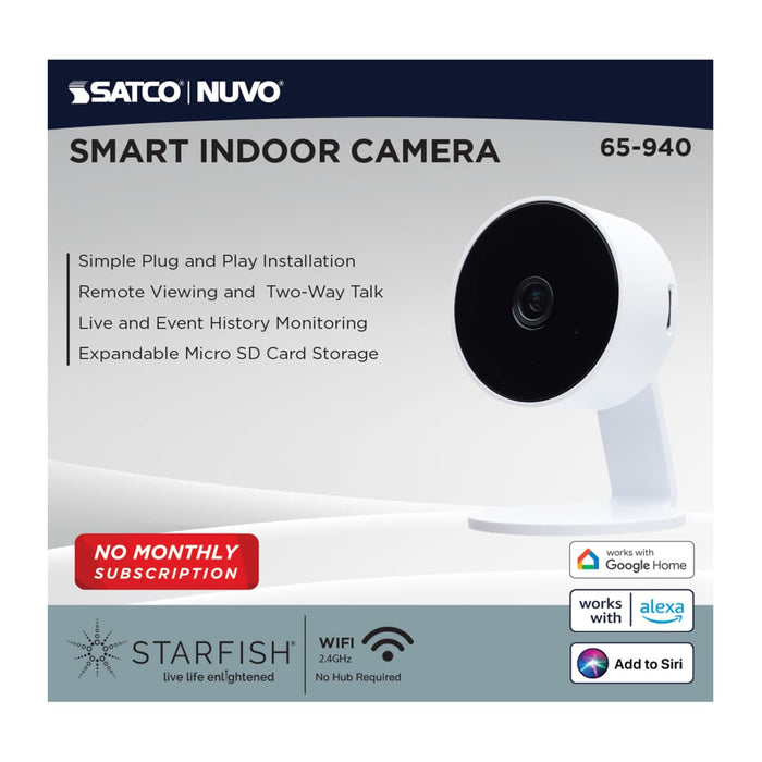 Security Camera Nuvo 65-940 Starfish - SMART Indoor Security Camera - White Finish Nuvo