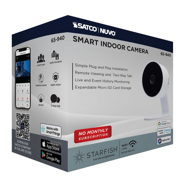 Security Camera Nuvo 65-940 Starfish - SMART Indoor Security Camera - White Finish Nuvo
