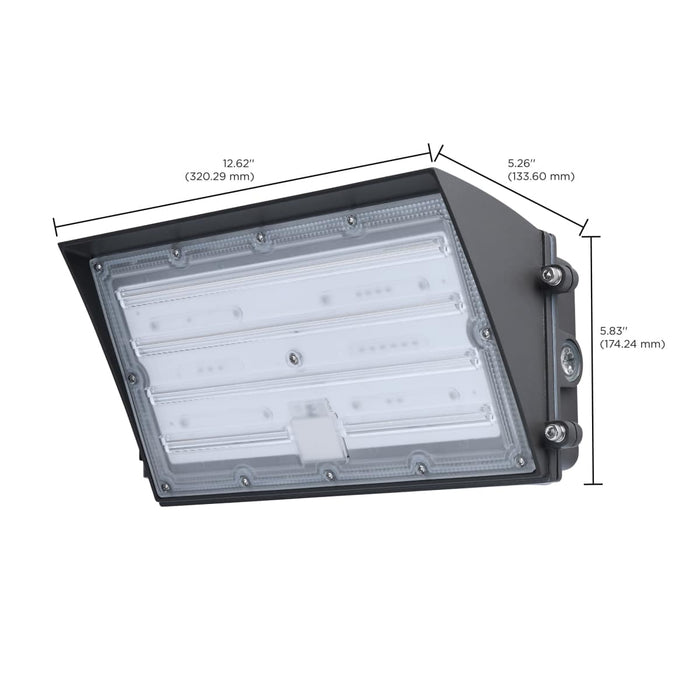 Wall Pack Nuvo 65-942 45/60/80 Watt - 3K/4K/5K CCT Selectable LED Semi Cutoff Wall Pack - 120-277 Volt - Bronze Finish Nuvo