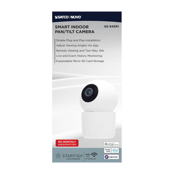 Security Camera Nuvo 65-945R1 Starfish - SMART Indoor Pan & Tilt Camera - White Finish Nuvo