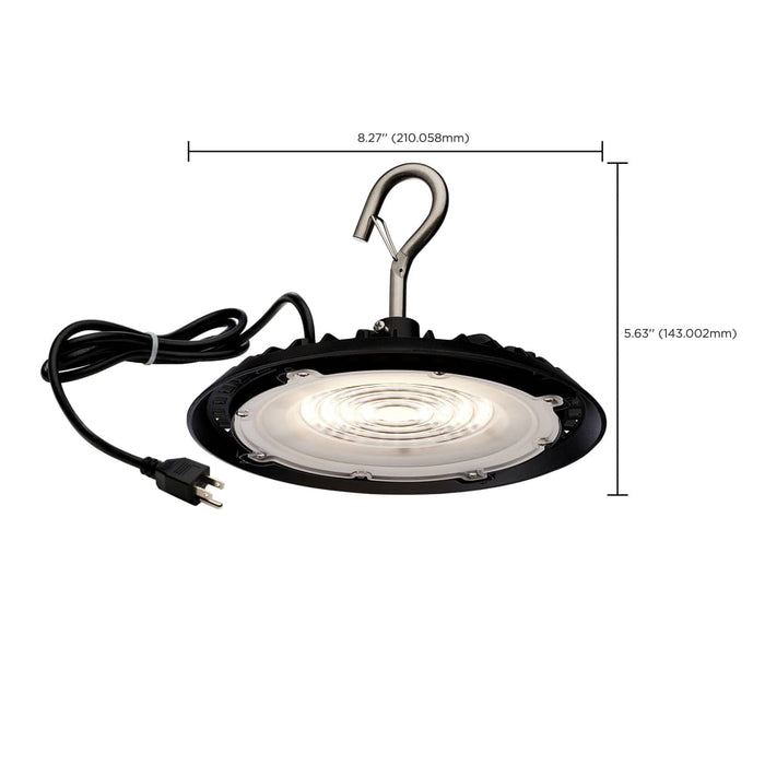 Shop Light Nuvo 65-961 60 Watt - Hi-Pro Shop Light with Plug - 8" Dia. - 4000K - Black Finish - 120 Volt Nuvo