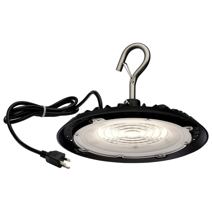 Shop Light Nuvo 65-961 60 Watt - Hi-Pro Shop Light with Plug - 8" Dia. - 4000K - Black Finish - 120 Volt Nuvo