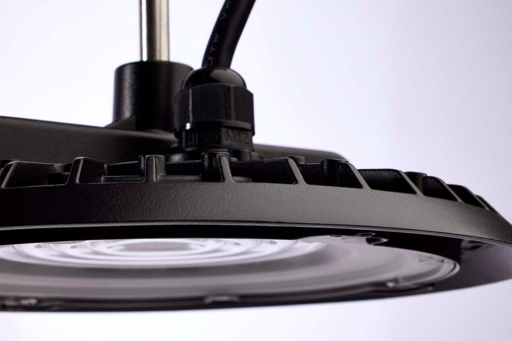 Shop Light Nuvo 65-963 80 Watt - Hi-Pro Shop Light with Plug - 8" Dia. - 3000K - Black Finish - 120 Volt Nuvo