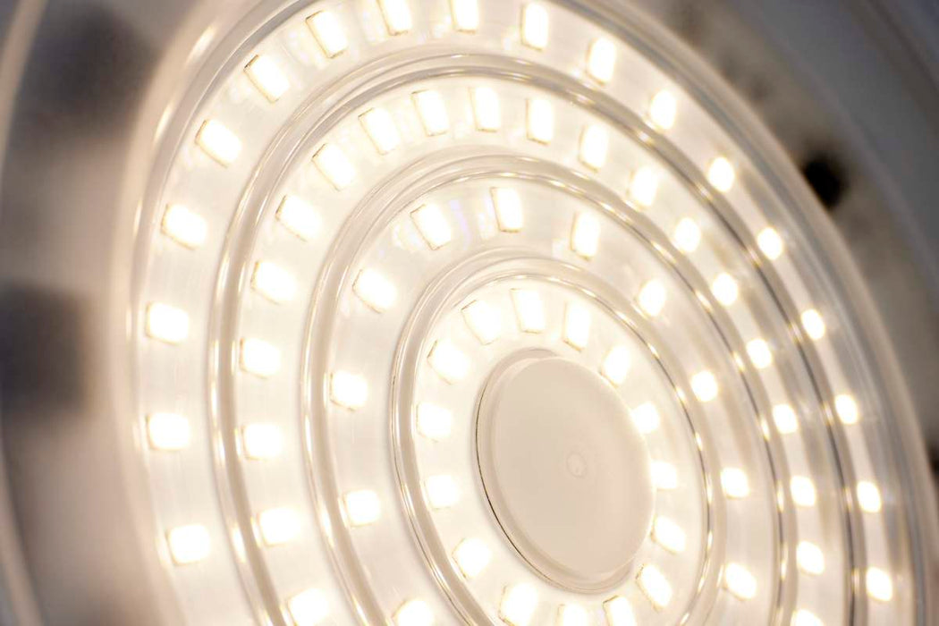 Shop Light Nuvo 65-970 60 Watt - Hi-Pro Shop Light with Plug - 8" Dia. - 3000K - White Finish - 120 Volt Nuvo