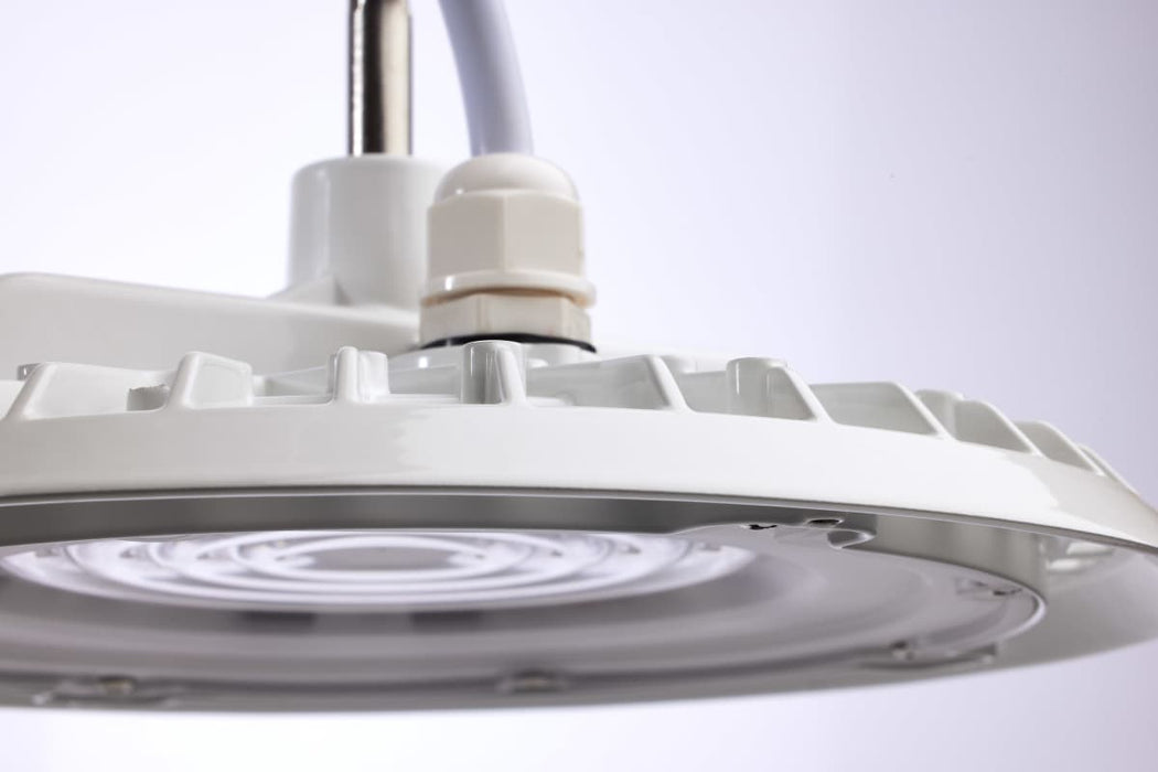 Shop Light Nuvo 65-970 60 Watt - Hi-Pro Shop Light with Plug - 8" Dia. - 3000K - White Finish - 120 Volt Nuvo