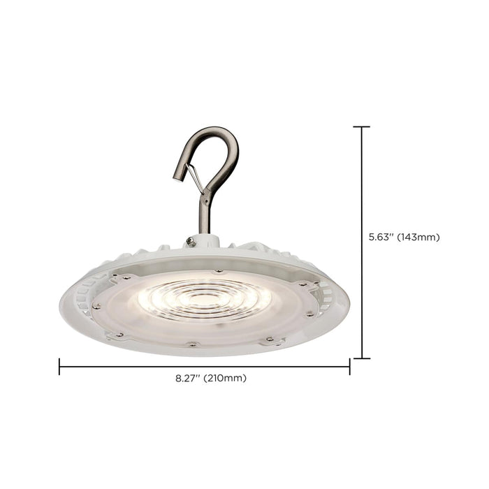 Shop Light Nuvo 65-970 60 Watt - Hi-Pro Shop Light with Plug - 8" Dia. - 3000K - White Finish - 120 Volt Nuvo