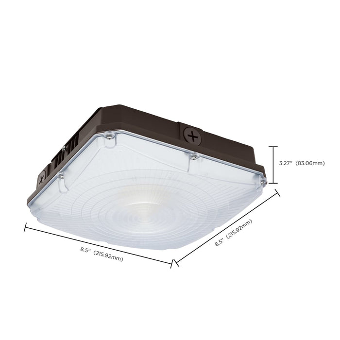 Canopy Nuvo 65-980 8.5 Inch LED Field Selectable Canopy Fixture - 25/30/40 Watts - 3K/4K/5K CCT - Bronze Finish Nuvo