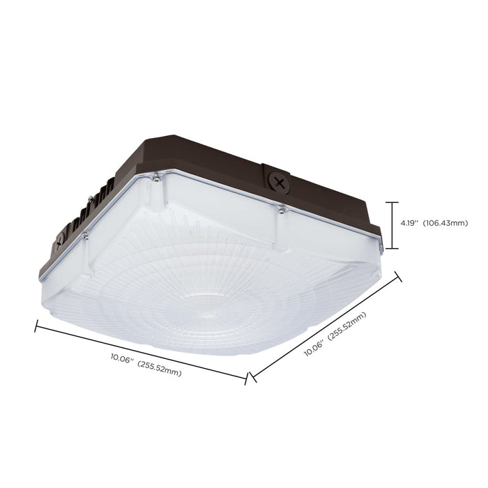 Canopy Nuvo 65-981 10 Inch LED Field Selectable Canopy Fixture - 45/60/70 Watts - 3K/4K/5K CCT - Bronze Finish Nuvo