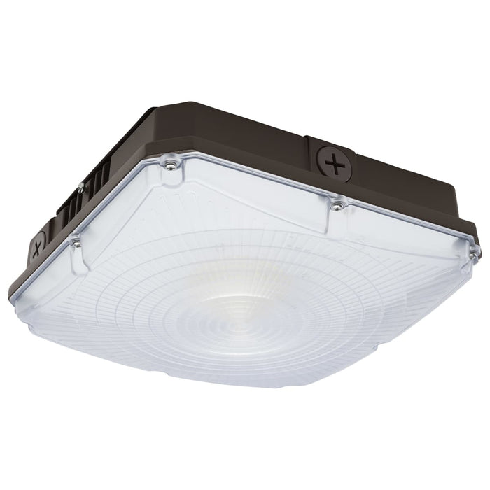 Canopy Nuvo 65-982 8.5 Inch LED Field Selectable Canopy Fixture With Sensor - 25/30/40 Watts - 3K/4K/5K CCT - 120-277 Range Voltage - Bronze Finish Nuvo