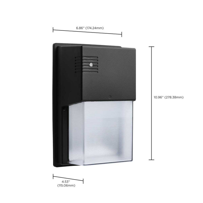 Wall Pack Nuvo 65-985 LED Entryway Wall Pack - 10/15/20 Wattage Selectable - 30K/40K/50K CCT Selectable - Black Finish Nuvo