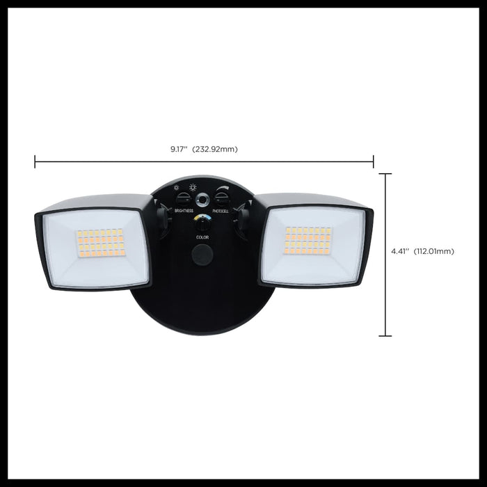 Security Lighting Nuvo 65-996 LED Security Light - Dual Head - Field Selectable - Black Finish Nuvo