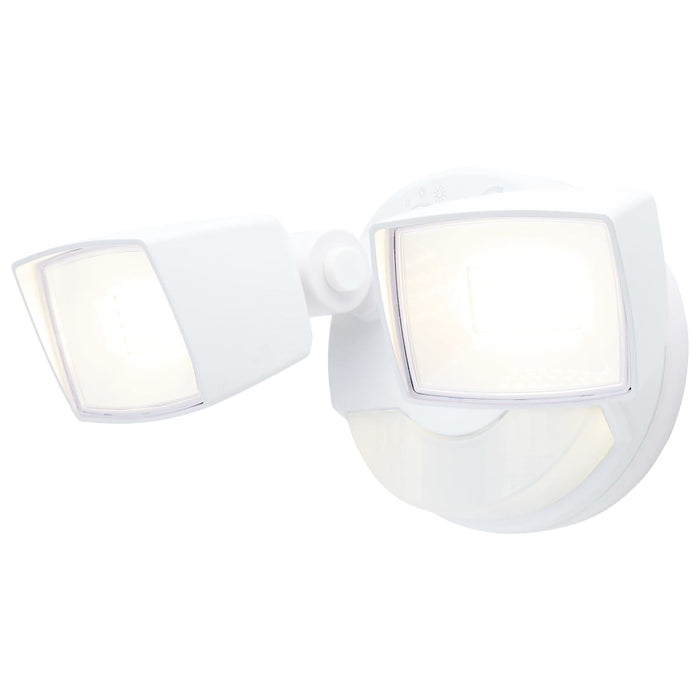 Security Lighting Nuvo 65-997 LED Security Light with Nightlight - PIR Sensor - Dual Head - Field Selectable - White Finish Nuvo