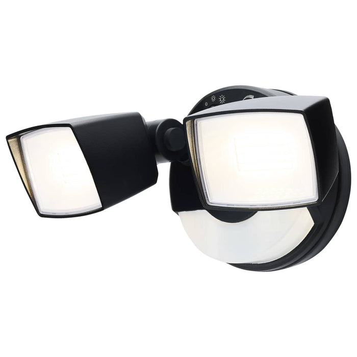 Security Lighting Nuvo 65-998 LED Security Light with Nightlight - PIR Sensor - Dual Head - Field Selectable - Black Finish Nuvo