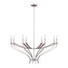 Chandelier Thesis 207374A Sussex 36 inch 8 light Polished Nickel and Dark Brown Faux Leather Chandelier THESIS
