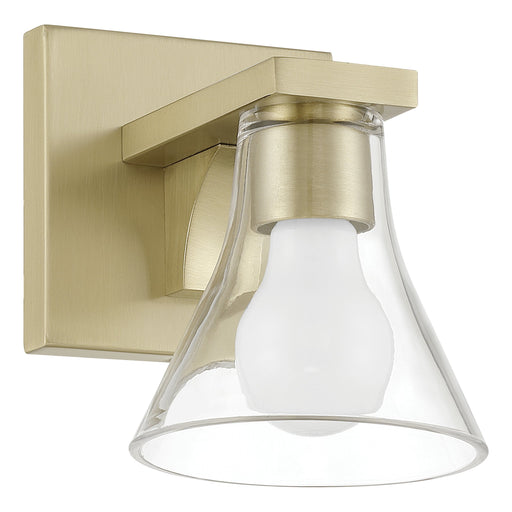 Vanity Light Thesis 207656A Gilford 5 inch 1 light Champagne Gold Vanity Light with Clear Glass Shade THESIS