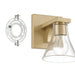 Vanity Light Thesis 207656A Gilford 5 inch 1 light Champagne Gold Vanity Light with Clear Glass Shade THESIS