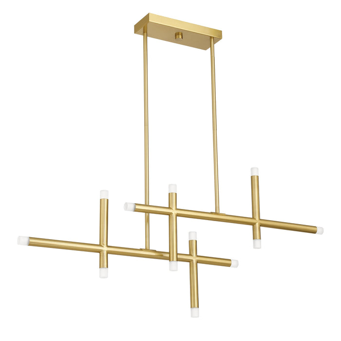 Chandelier Thesis 207301A Manhattan 48 inch 12 light Brushed Gold LED Chandelier with Rotating Arms THESIS