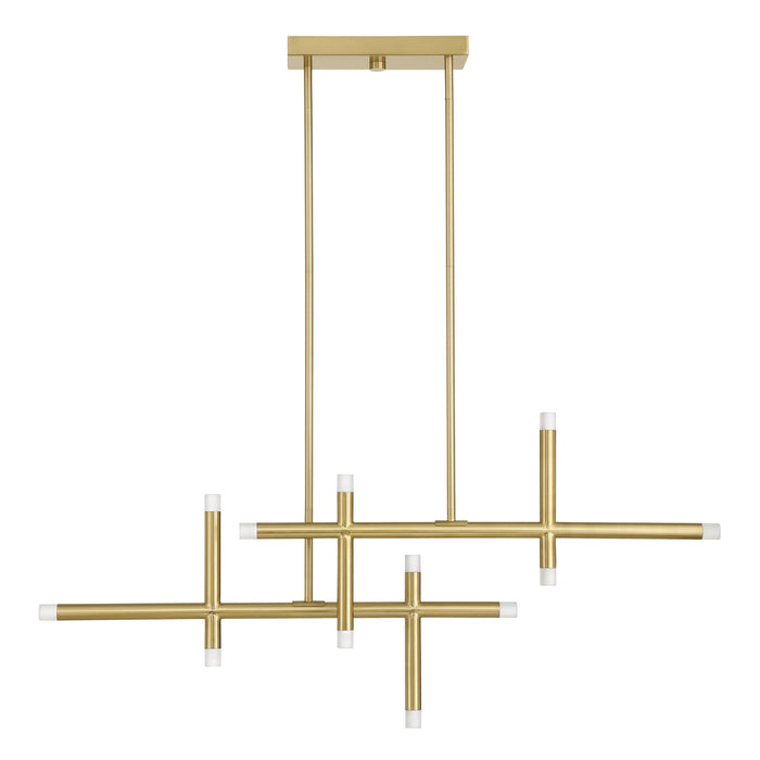 Chandelier Thesis 207301A Manhattan 48 inch 12 light Brushed Gold LED Chandelier with Rotating Arms THESIS