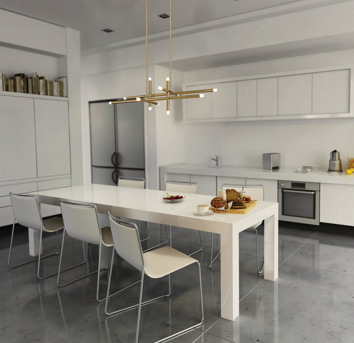 Chandelier Thesis 207301A Manhattan 48 inch 12 light Brushed Gold LED Chandelier with Rotating Arms THESIS