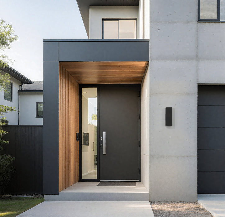 Exterior Wall Sconce Thesis 207739A Jasper 14 inch 2 light Textured Black LED Exterior Wall Sconce THESIS