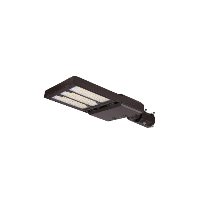 LED Shoebox Area Light 200/240/300 Wattage Selectable and 3 CCT Selectable Bronze 120-277V Medinah Power