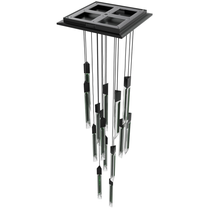 Multi-Light Pendant Avenue Lighting HF5415-BLK-JAD Alpine Avenue Alpine 15-Light 24"W LED Pendant in Black with Black Jade Crystals in Black, Black Jade Glass Avenue Lighting