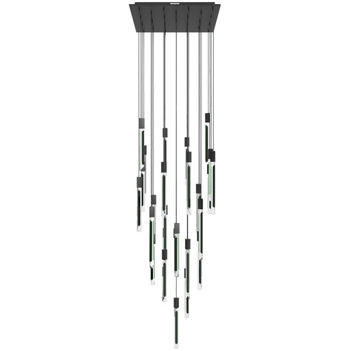 Multi-Light Pendant Avenue Lighting HF5431-BLK-JAD Alpine Avenue Alpine 31-Light 36"W LED Pendant in Black with Black Jade Crystals in Black Jade Glass Avenue Lighting