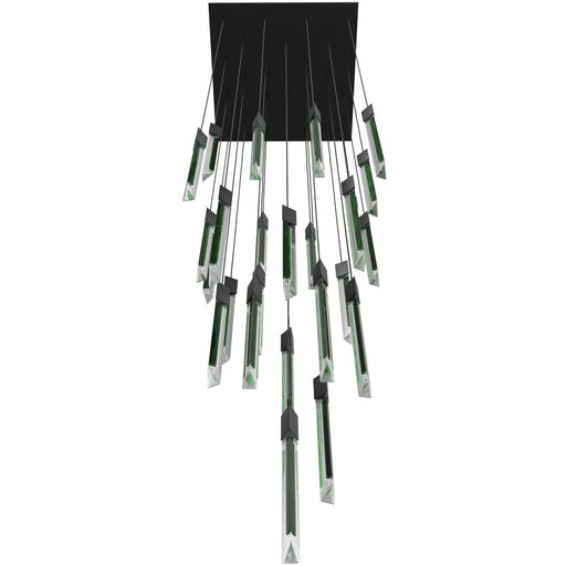 Multi-Light Pendant Avenue Lighting HF5431-BLK-JAD Alpine Avenue Alpine 31-Light 36"W LED Pendant in Black with Black Jade Crystals in Black Jade Glass Avenue Lighting