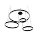 Multi-Light Pendant Avenue Lighting HF4444-BK Aria 4-Ring 64"W LED Pendant in Polished Black Gunmetal Chrome Avenue Lighting