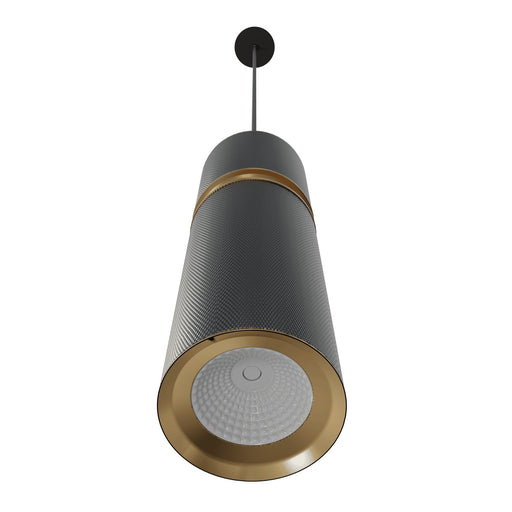 Pendant Light Avenue Lighting HF1074-DGY Cicada 10"H LED Pendant in Knurled Dark Grey and Brass in Knurled Dark Grey With Brass Avenue Lighting