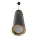 Pendant Light Avenue Lighting HF1074-DGY Cicada 10"H LED Pendant in Knurled Dark Grey and Brass in Knurled Dark Grey With Brass Avenue Lighting