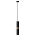 Pendant Light Avenue Lighting HF1078-BBK Cicada 13"H Cylinder LED Pendant in Black and Knurled Brass in Black With Knurled Brass Avenue Lighting
