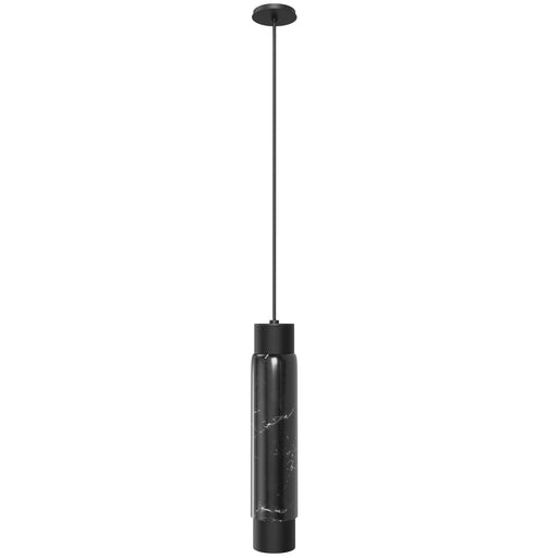 Pendant Light Avenue Lighting HF1068-BLK Cicada 14"H Cylinder LED Pendant with Black Marble in Black Avenue Lighting