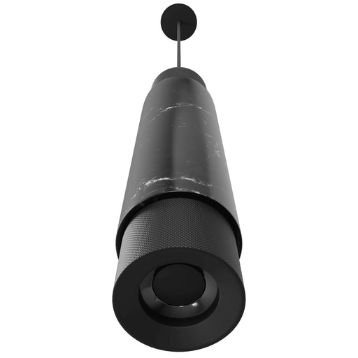 Pendant Light Avenue Lighting HF1068-BLK Cicada 14"H Cylinder LED Pendant with Black Marble in Black Avenue Lighting